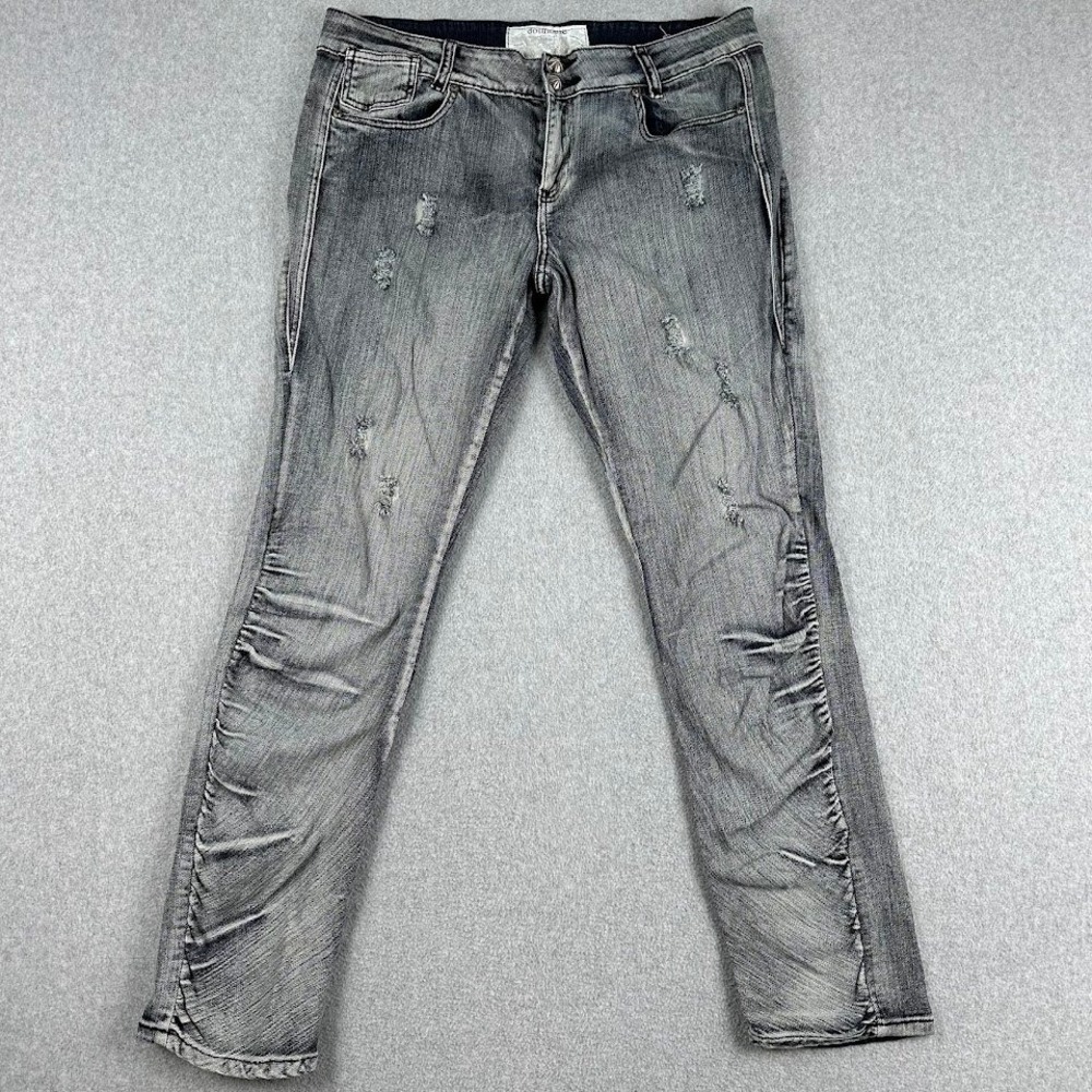 Dollhouse Womens Jeans Size 17 Gray Distressed Ripped Skinny‎